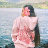 "Hawaii Hibiscus" Hoodie in Blush