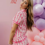 Pink Palm Pajamas in Blush Bay
