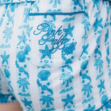 Pink Palm Pajamas in Seabreeze