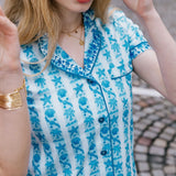 Pink Palm Pajamas in Seabreeze