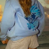 "Everything Comes in Waves” Hoodie in Blue