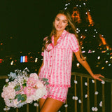 Pink Palm Pajamas in Blush Bay