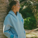 "Everything Comes in Waves” Hoodie in Blue