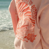 "Everything Comes in Waves" Hoodie in Pink