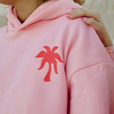 "Everything Comes in Waves" Hoodie in Pink