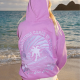 "Everything Comes in Waves" Hoodie in Açai