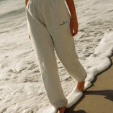 "Puff" Sweatpants in Heather White