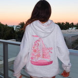 “Chase the Sun” Relaxed Hoodie in Heather Cloud