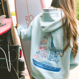 “Chase the Sun” Relaxed Hoodie in Sky Blue