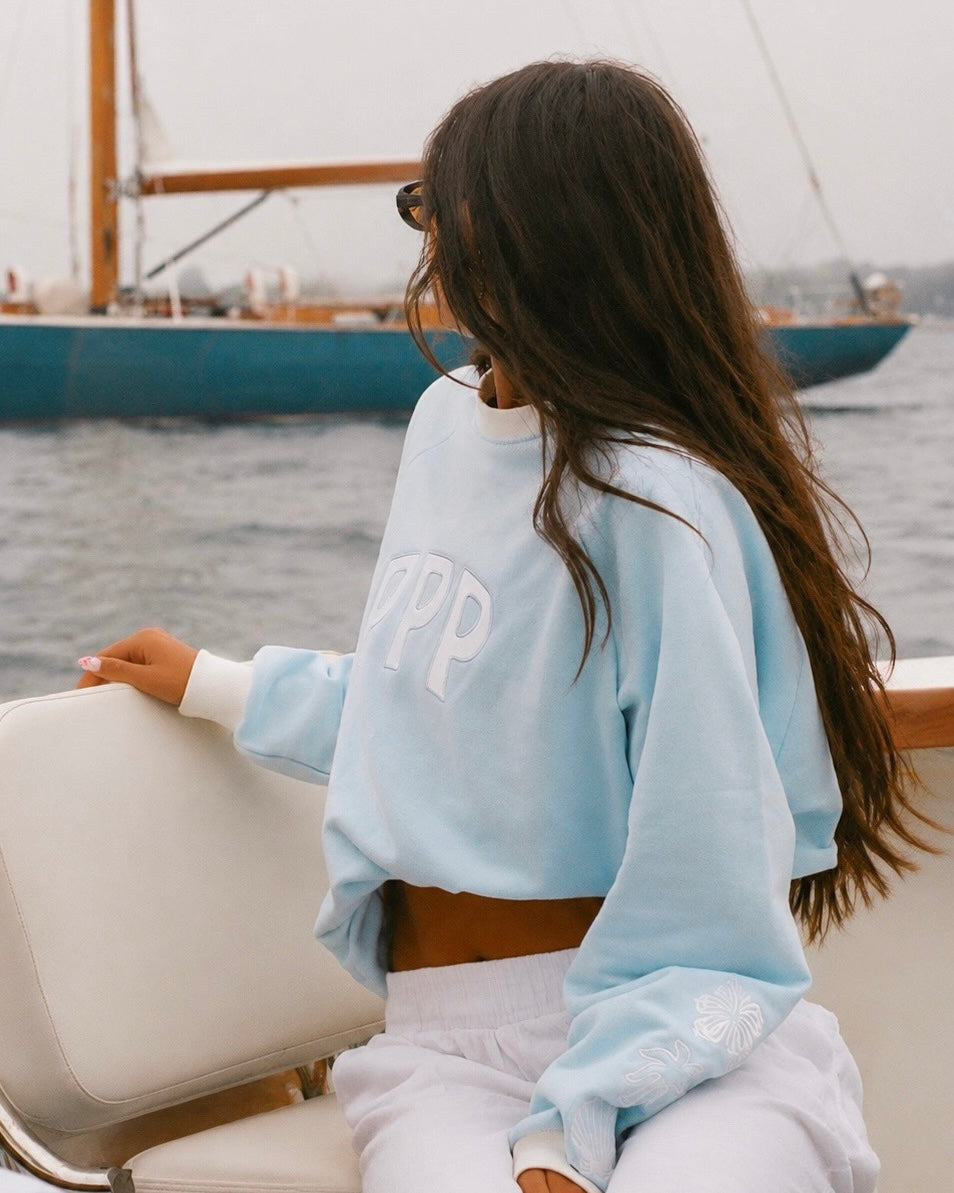 Classic Crew in Blue Breeze by Pink Palm Puff