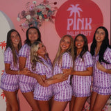Pink Palm Pajamas in Twilight