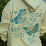 "To Live For the Hope of it All" Hoodie in Heather White