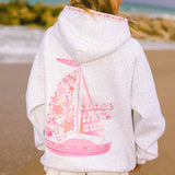 “Chase the Sun” Relaxed Hoodie in Heather Cloud