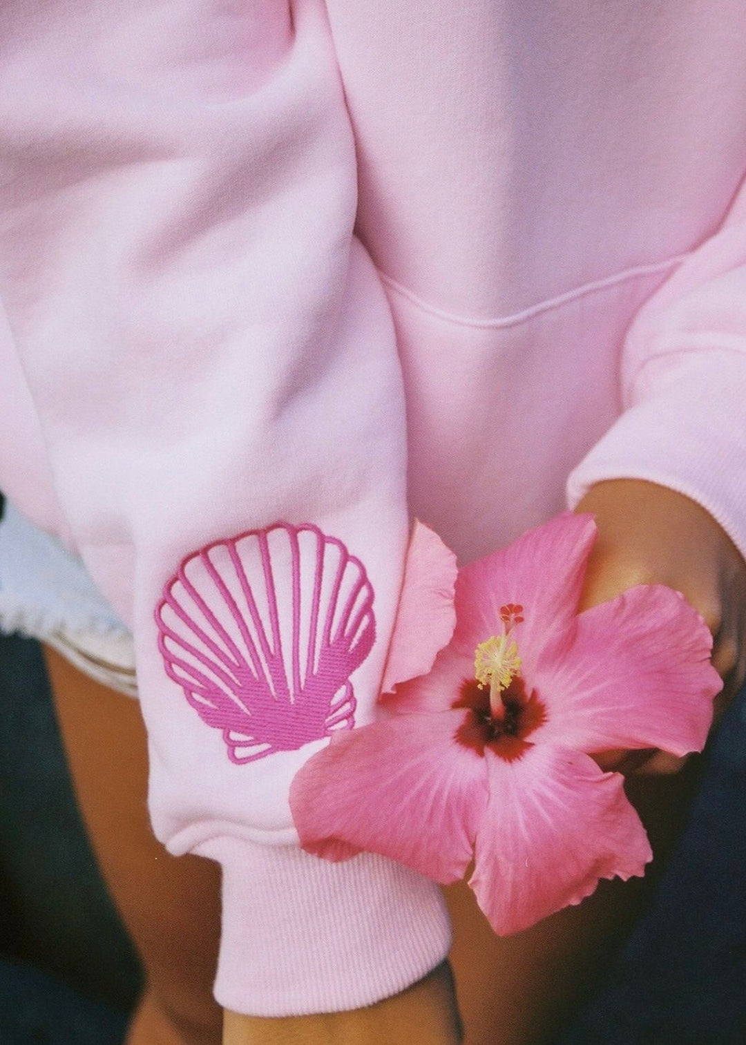 Hawaii Hibiscus Hoodie In Blush Pink Palm Puff hawaii-hibiscus-hoodie-in-blush-pink-palm-puff