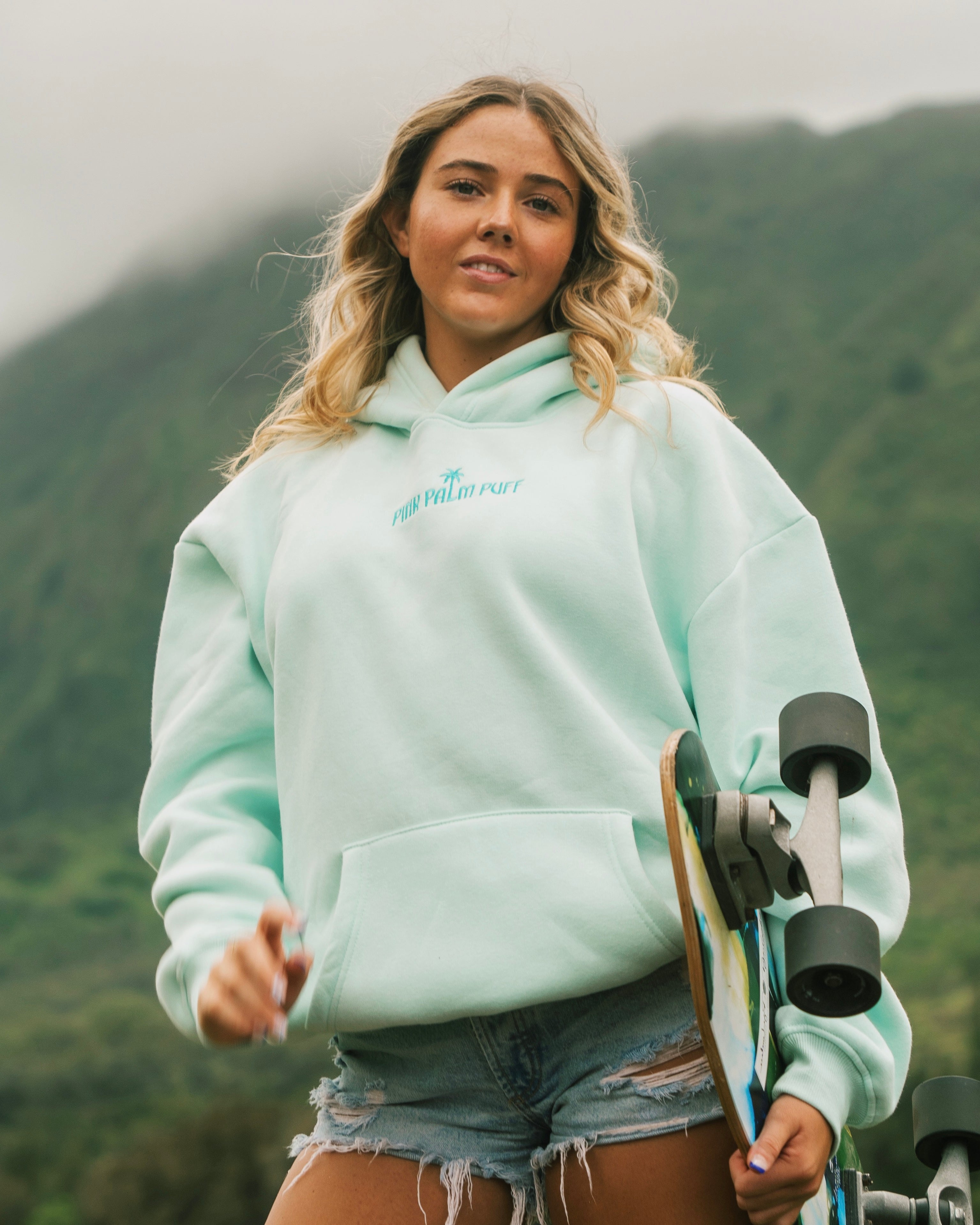 Classic Puff Hoodie In Mint Breeze Pink Palm Puff classic-puff-hoodie-in-mint-breeze-pink-palm-puff
