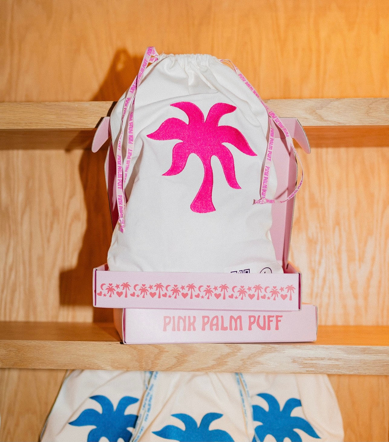 Pink palm pajamas in blush bay pink palm puff