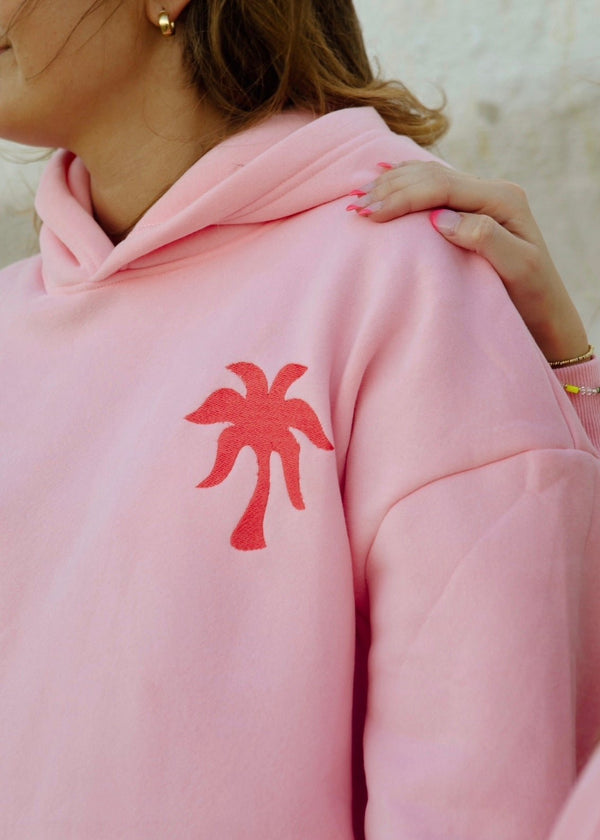PREORDER "Everything Comes in Waves" Oversized Hoodie in Pink Pink