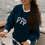 Classic Crew, ribbed crew neckline and relaxed fit, in True Navy - coastal preppy aesthetic beach style by Pink Palm Puff