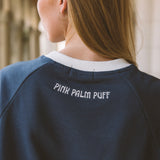 Classic Crew, ribbed crew neckline and relaxed fit, in True Navy - coastal preppy aesthetic beach style by Pink Palm Puff