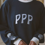 Classic Crew, ribbed crew neckline and relaxed fit, in True Navy - coastal preppy aesthetic beach style by Pink Palm Puff