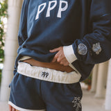 Classic Crew, ribbed crew neckline and relaxed fit, in True Navy - coastal preppy aesthetic beach style by Pink Palm Puff