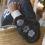 Classic Crew, ribbed crew neckline and relaxed fit, in True Navy - coastal preppy aesthetic beach style by Pink Palm Puff