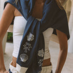Classic Crew, ribbed crew neckline and relaxed fit, in True Navy - coastal preppy aesthetic beach style by Pink Palm Puff