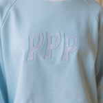 Classic Crew, ribbed crew neckline and relaxed fit, in Blue Breeze - coastal preppy aesthetic beach style by Pink Palm Puff