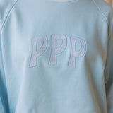 Classic Crew, ribbed crew neckline and relaxed fit, in Blue Breeze - coastal preppy aesthetic beach style by Pink Palm Puff