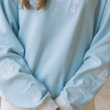 Classic Crew, ribbed crew neckline and relaxed fit, in Blue Breeze - coastal preppy aesthetic beach style by Pink Palm Puff