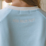 Classic Crew, ribbed crew neckline and relaxed fit, in Blue Breeze - coastal preppy aesthetic beach style by Pink Palm Puff