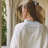 Classic Crew, ribbed crew neckline and relaxed fit, in Seasalt - coastal preppy aesthetic beach style by Pink Palm Puff