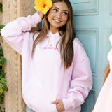 Classic Puff Hoodie, adjustable drawstring hood and pocket, in Blush - coastal preppy aesthetic beach style by Pink Palm Puff