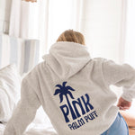 Classic Puff Hoodie, adjustable drawstring hood and pocket, in Cloud - coastal preppy aesthetic beach style by Pink Palm Puff