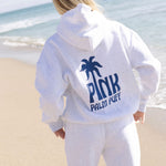 Classic Puff Hoodie, adjustable drawstring hood and pocket, in Cloud - coastal preppy aesthetic beach style by Pink Palm Puff
