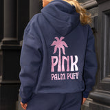 Classic Puff Hoodie, adjustable drawstring hood and pocket, in Navy - coastal preppy aesthetic beach style by Pink Palm Puff