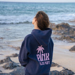 Classic Puff Hoodie, adjustable drawstring hood and pocket, in Navy - coastal preppy aesthetic beach style by Pink Palm Puff