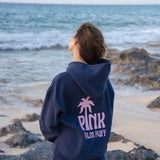 Classic Puff Hoodie, adjustable drawstring hood and pocket, in Navy - coastal preppy aesthetic beach style by Pink Palm Puff