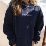 Classic Puff Hoodie, adjustable drawstring hood and pocket, in Navy - coastal preppy aesthetic beach style by Pink Palm Puff