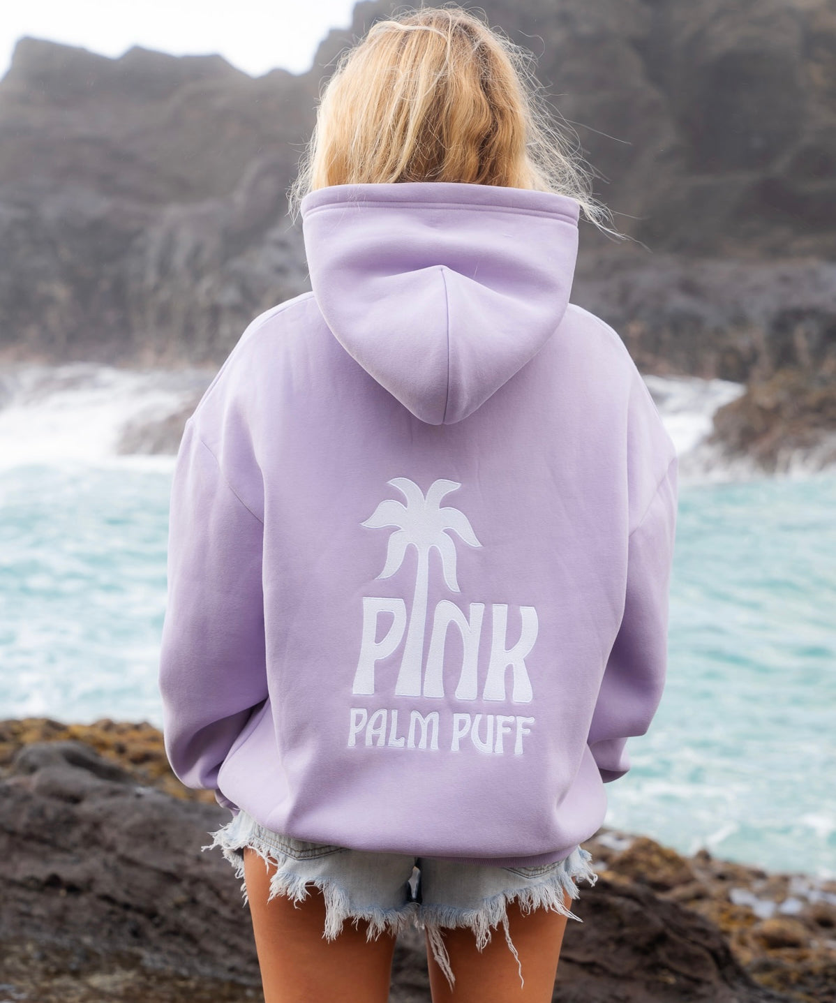 Classic Puff Hoodie, adjustable drawstring hood and pocket, in Orchid - coastal preppy aesthetic beach style by Pink Palm Puff