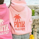 Classic Puff Hoodie, adjustable drawstring hood and pocket, in Pink - coastal preppy aesthetic beach style by Pink Palm Puff