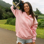 Classic Puff Hoodie, adjustable drawstring hood and pocket, in Pink - coastal preppy aesthetic beach style by Pink Palm Puff