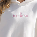 Classic Puff Hoodie, adjustable drawstring hood and pocket, in Pink Opal - coastal preppy aesthetic beach style by Pink Palm Puff