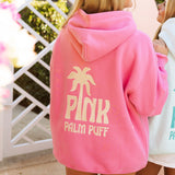 Classic Puff Hoodie, adjustable drawstring hood and pocket, in Raspberry - coastal preppy aesthetic beach style by Pink Palm Puff