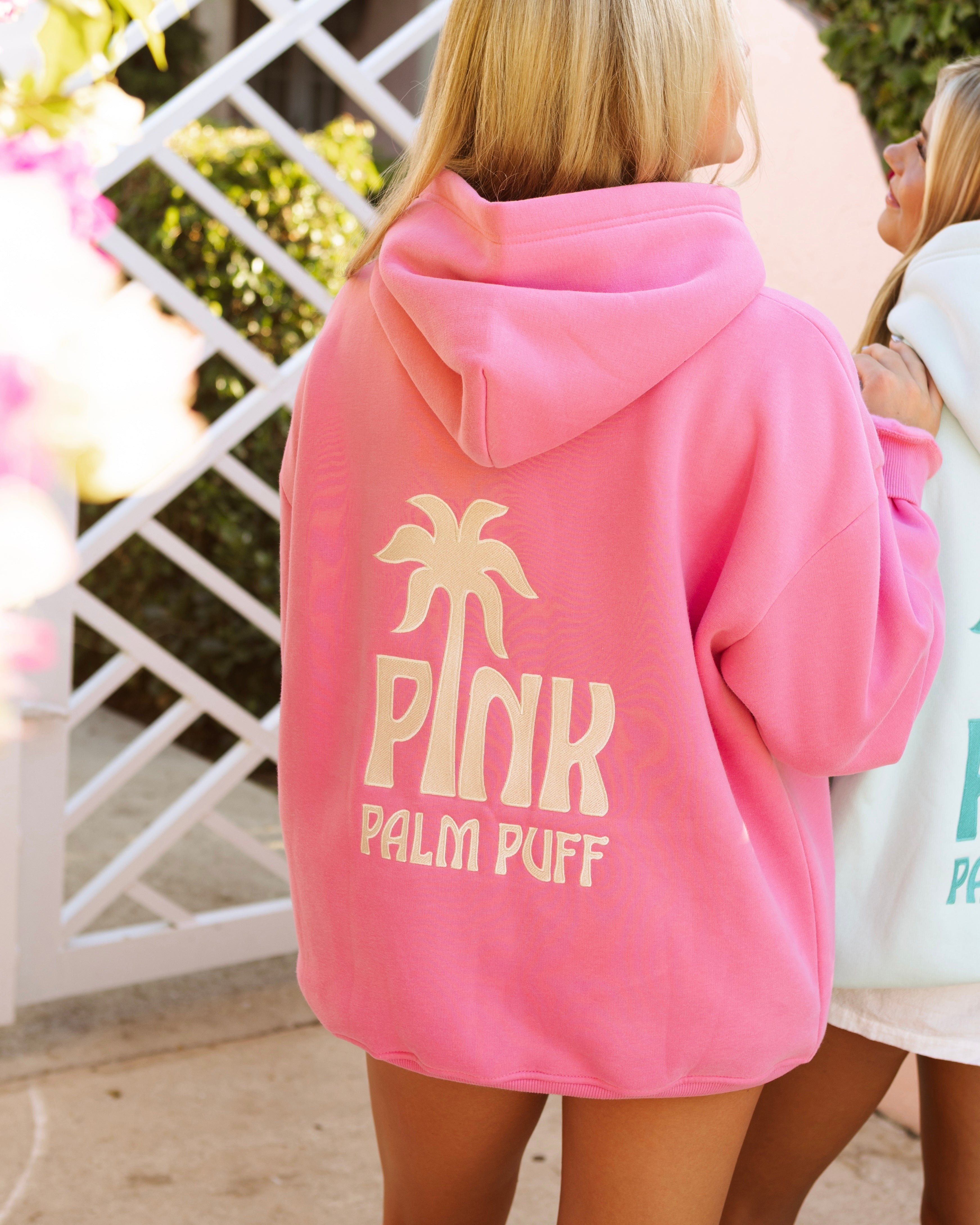 Classic Puff Hoodie, adjustable drawstring hood and pocket, in Raspberry - coastal preppy aesthetic beach style by Pink Palm Puff