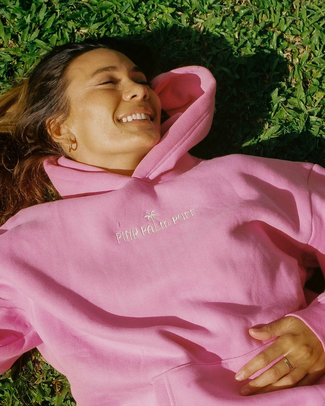 Classic Puff Hoodie, adjustable drawstring hood and pocket, in Raspberry - coastal preppy aesthetic beach style by Pink Palm Puff