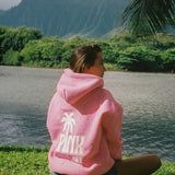 Classic Puff Hoodie, adjustable drawstring hood and pocket, in Raspberry - coastal preppy aesthetic beach style by Pink Palm Puff