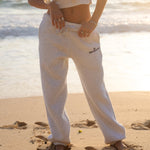 Classic Sweatpants, relaxed fit with an elastic waistband and side pockets, in Cloud - coastal preppy aesthetic beach style by Pink Palm Puff