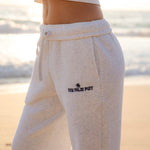 Classic Sweatpants, relaxed fit with an elastic waistband and side pockets, in Cloud - coastal preppy aesthetic beach style by Pink Palm Puff