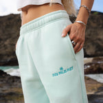 Classic Sweatpants, relaxed fit with an elastic waistband and side pockets, in Mint Breeze - coastal preppy aesthetic beach style by Pink Palm Puff